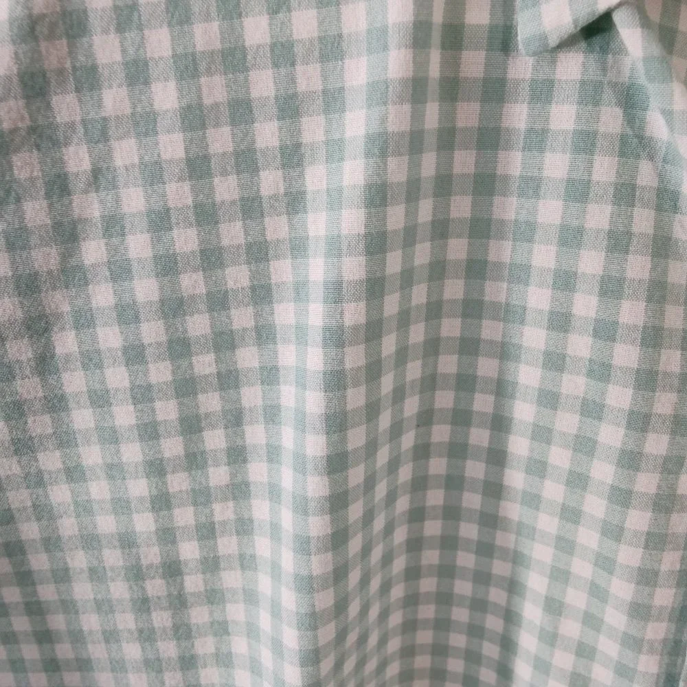 Slim Fit Light Mint Gingham Button-Up Shirt -